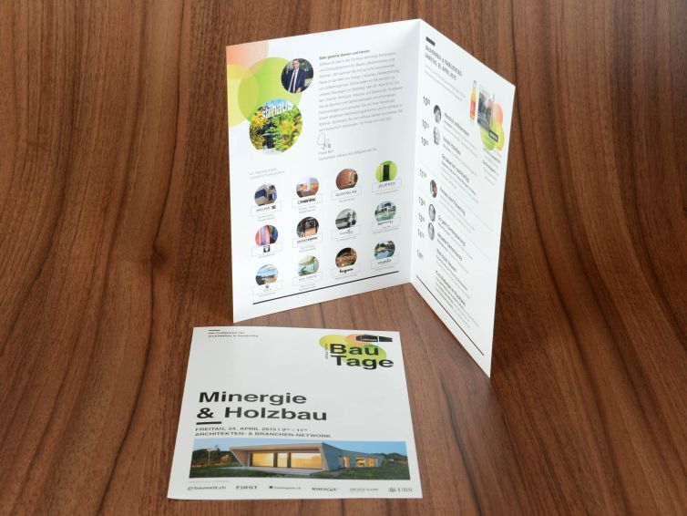 Falzflyer A5, Stilhaus AG, Rothrist, Produkte der Firma Wallimann Druck und Verlag AG