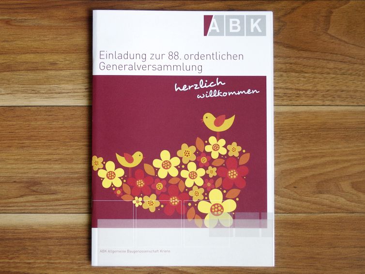Geschäftsbericht und Einladung, ABK Bauegenossenschaft, Kriens