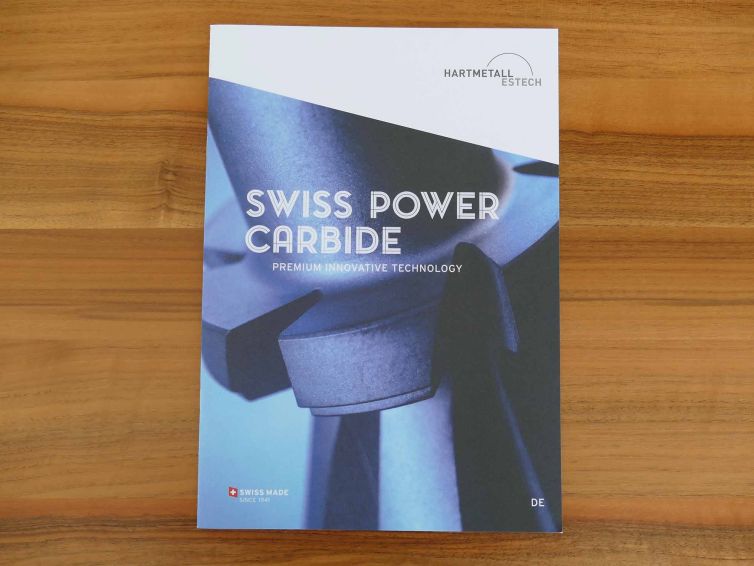 Broschüre "swiss power carbide" von Hartmetall Estech.
