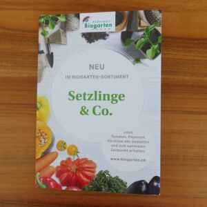 Andermatt Biogarten Selfmailer produziert von Wallimann Druck.