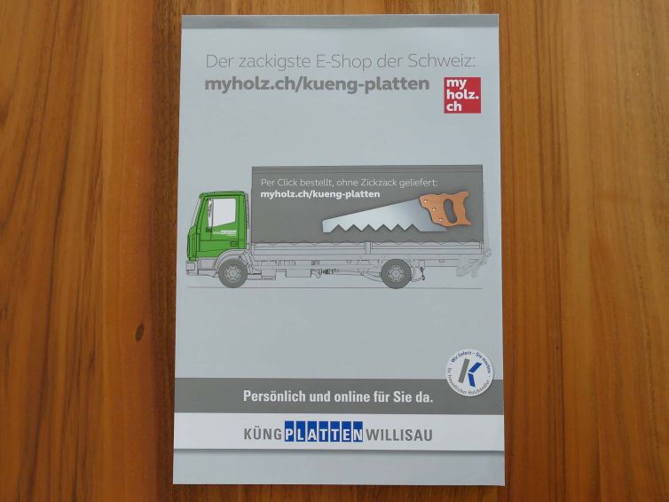 Notizblock für die Firma Küng Platten in Willisau.