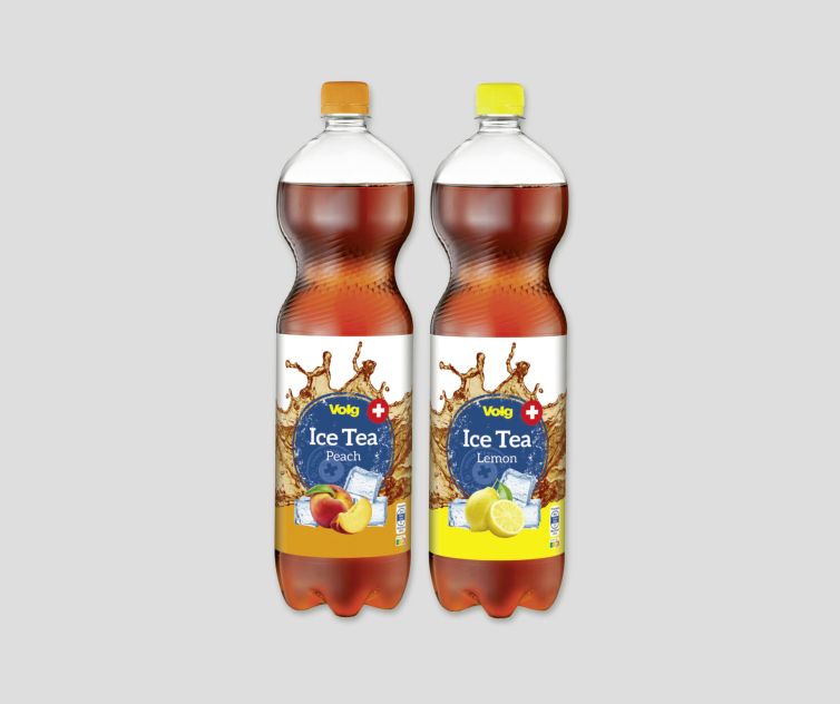 Relaunch, Volg, Ice Tea, Peach, Lemon, Redesign