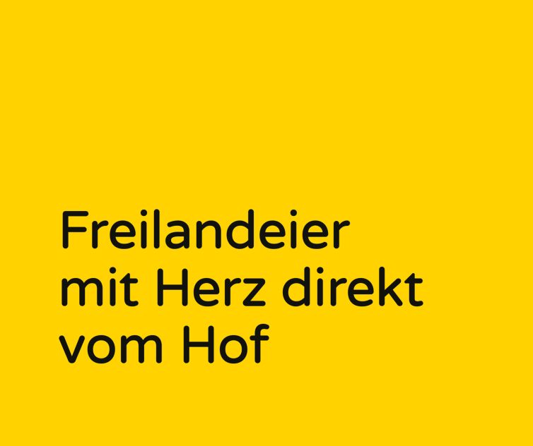 Werbespruch für Freilandeier von Hof Herzige