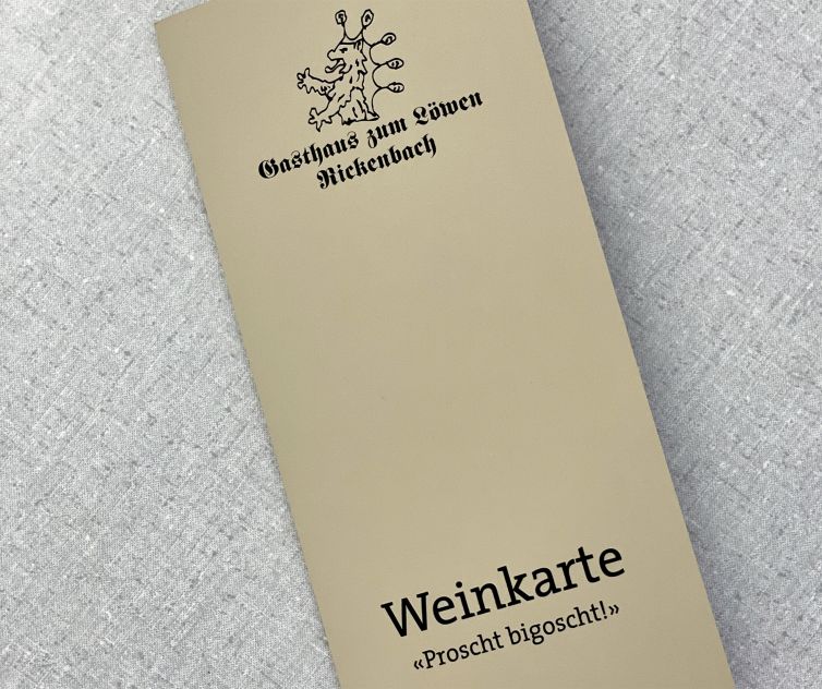 Weinkarte, Kraftpapier